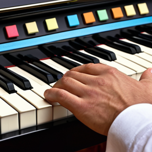 Harmonic Building Blocks**

*   **Prompt:** A close-up shot of a jazz pianist's hands playing complex chords on a piano. Focus on the colorful and altered chord voicings. Include musical notation snippets showing chord symbols like Cmaj7, G7#5, and Db7. The atmosphere should be warm and inviting, perhaps a dimly lit jazz club setting. The style should be artistic, with a focus on color and texture to represent the richness of jazz harmony.

**